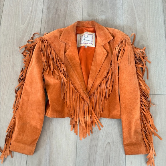 Vtg women’s fringe leather jacket western made in USA Lanna New York - Picture 2 of 7